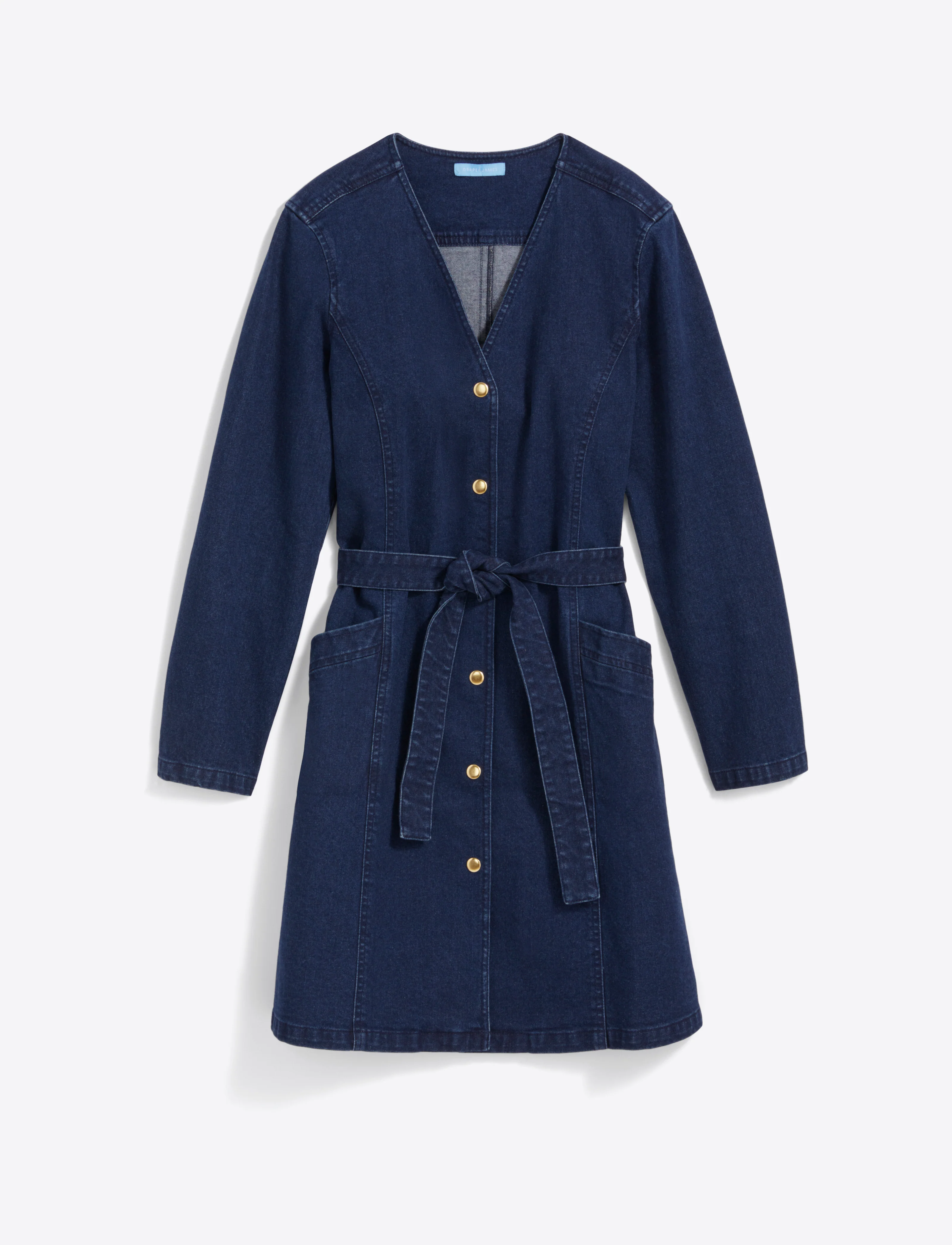 Snap Front Dress in Denim