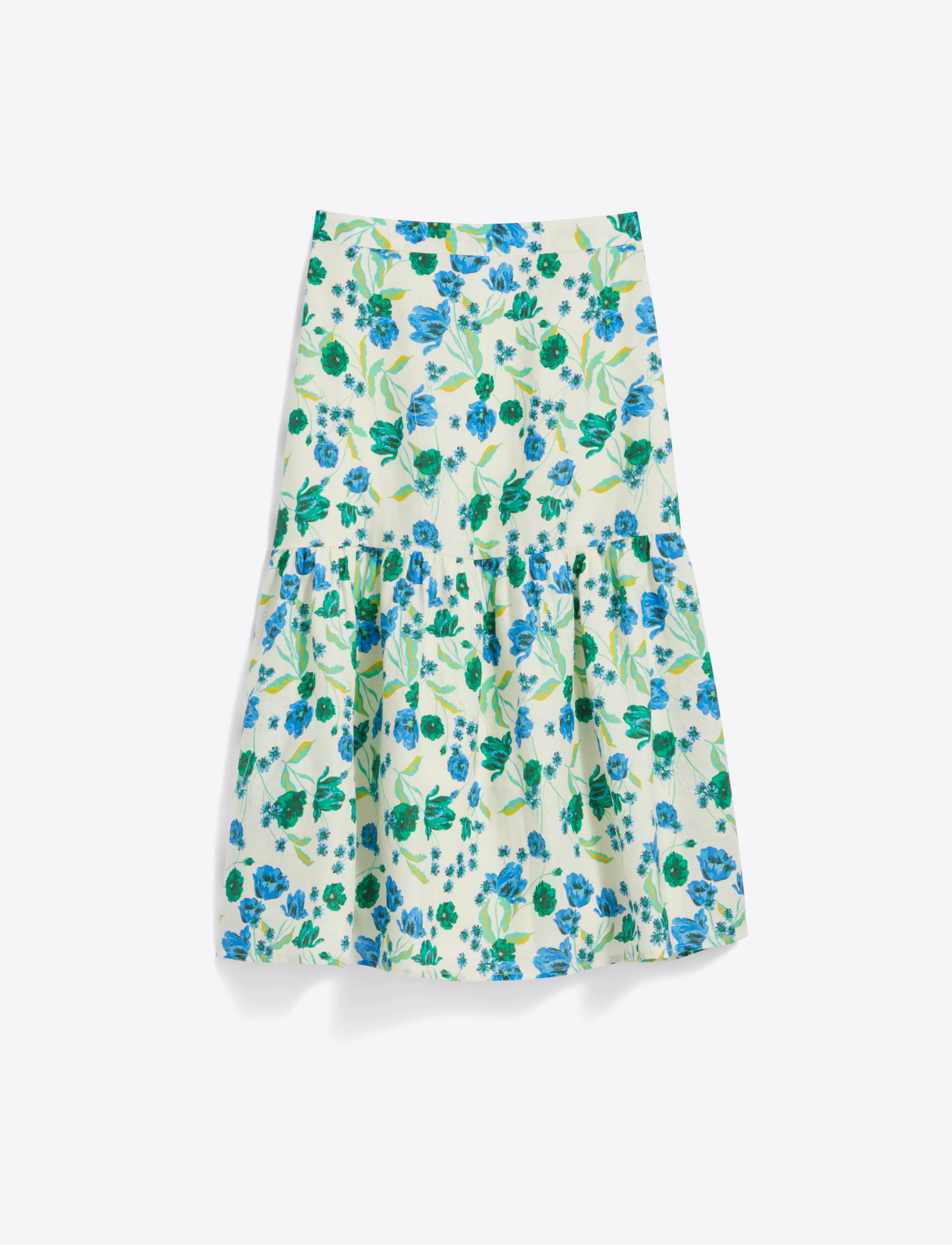 Midi Skirt in Linen Green