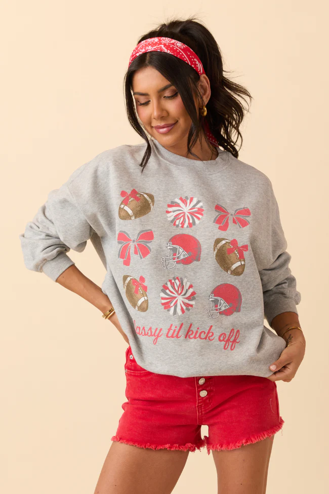Scarlet Light Grey Graphic Sweatshirt