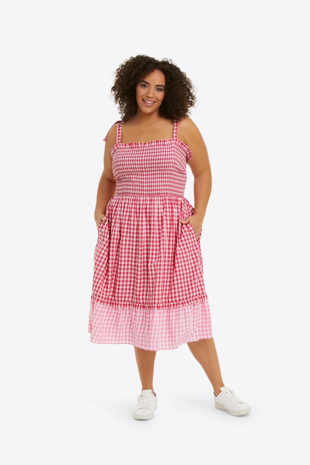 Smocked Dress in Pink Gingham
