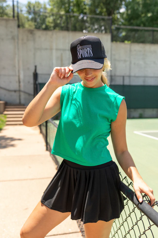 Green Sleeveless Knit Top