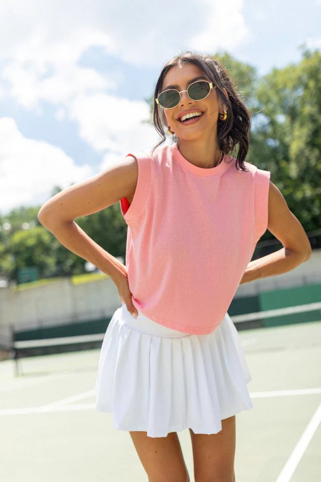 Pink Sleeveless Knit Top